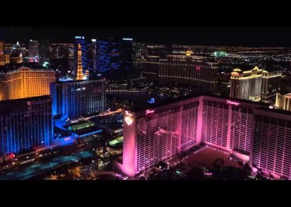 Aerial Image of Las vegas in nightime used on luxurycoordinates